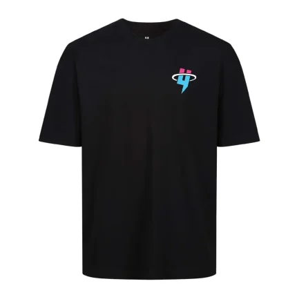 BLACK RELAXED FIT TEE MIAMI CIRCLE LOGO