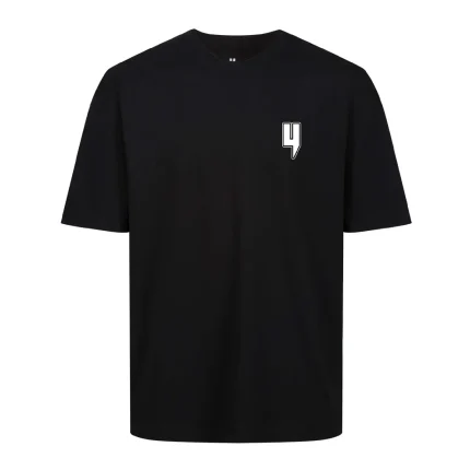 BLACK RELAXED FIT TEE WHITE GRAFFITI LOGO