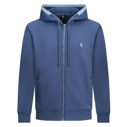 BLUE MIXED CONTRAST HOODY