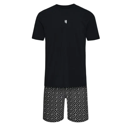 LOUNGEWEAR SET MULTI Y BLACK WHITE