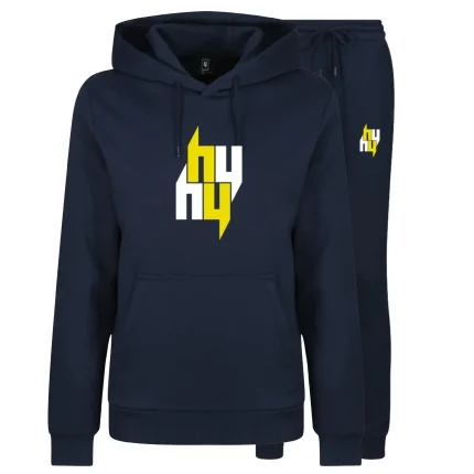 NAVY TRACKSUIT FOUR Y LOGO YELLOW